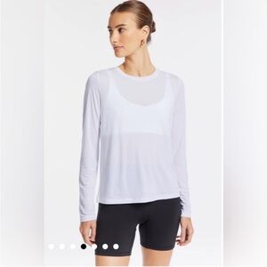 BANDIER Featherweight Performance Long Sleeve in White Size Small